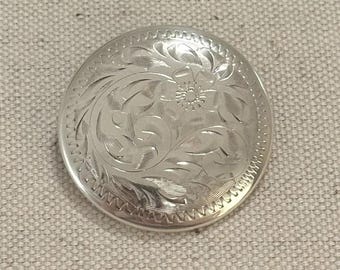 Broche floral vintage de plata esterlina Birks