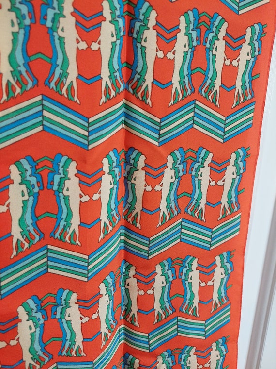 Retro Double Ladies Design Bright Coloured Scarf,… - image 3