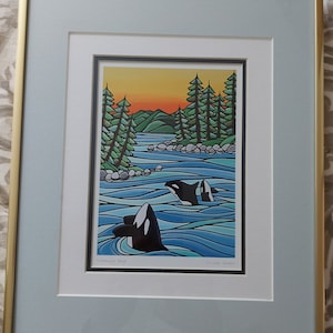 Orca-Wale, Künstlerin, Misha Smart, British Columbia, Kanada Titel: MORNING SONG