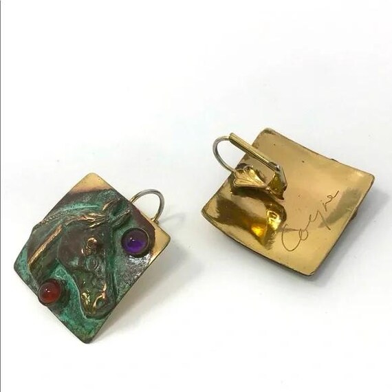 Artisan solid brass pierced equestrian horse head… - image 4