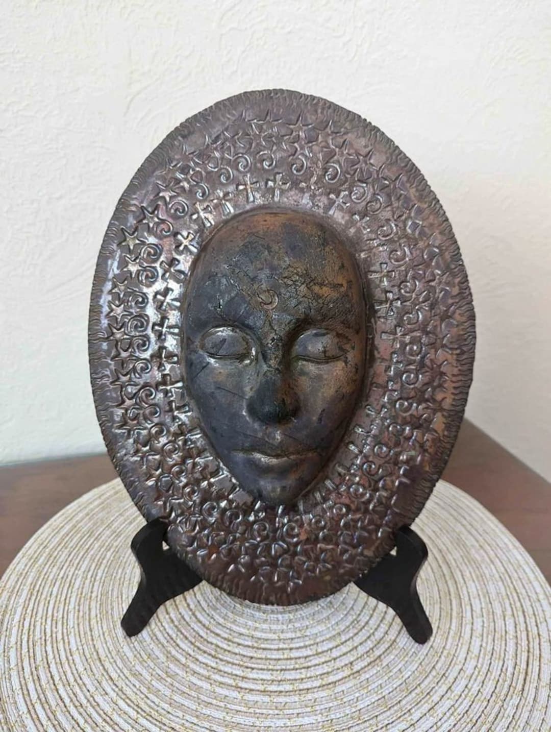 Large 11.5 Inches Stunning Raku Pottery Mask, Signed LITTLE STAR - Etsy