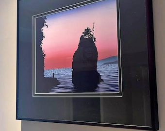 Roy Henry Vickers Siwash Rock Lithograph Canadian Native Art  - Vintage Print