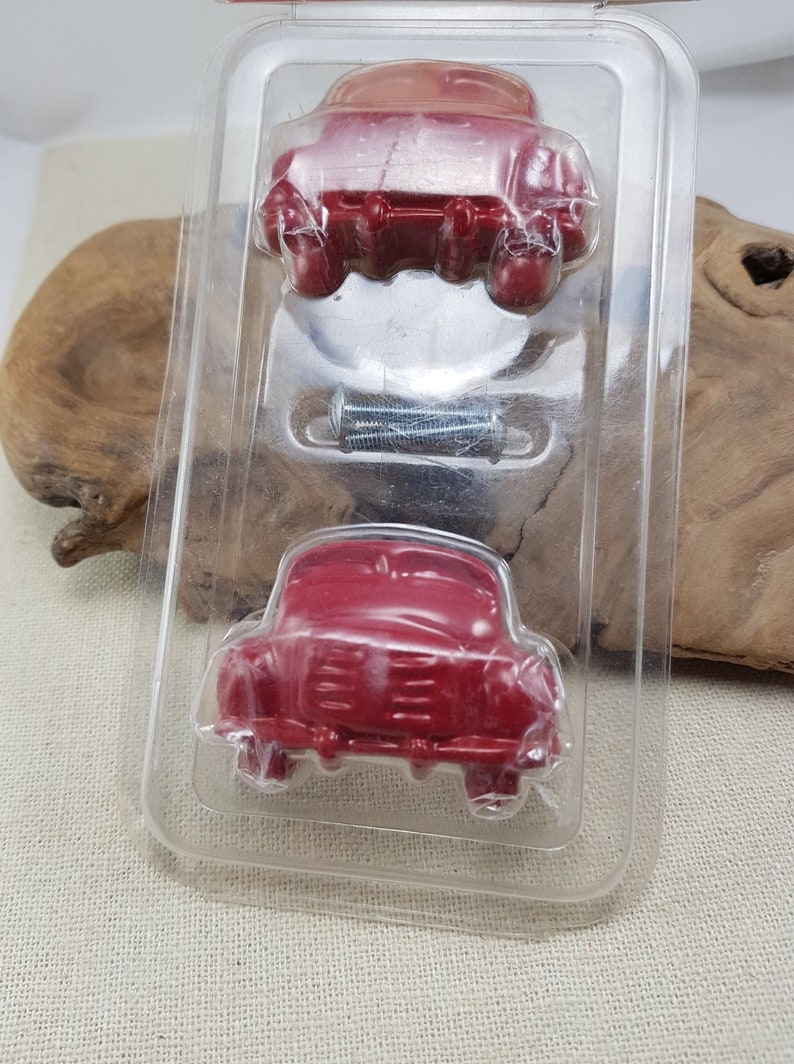 2 Vintage Red Enamel Old Chevy Car Drawer Pulls Made In India Etsy