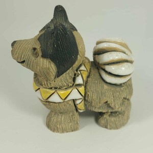 Artesania De Rosa Pottery HUSKY Dog ,Animals Ceramics Uruguay, South American Folk Art