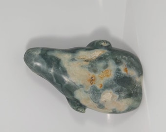 Vintage Inuit Grey and Green Soapstone Seal, 5 Inches