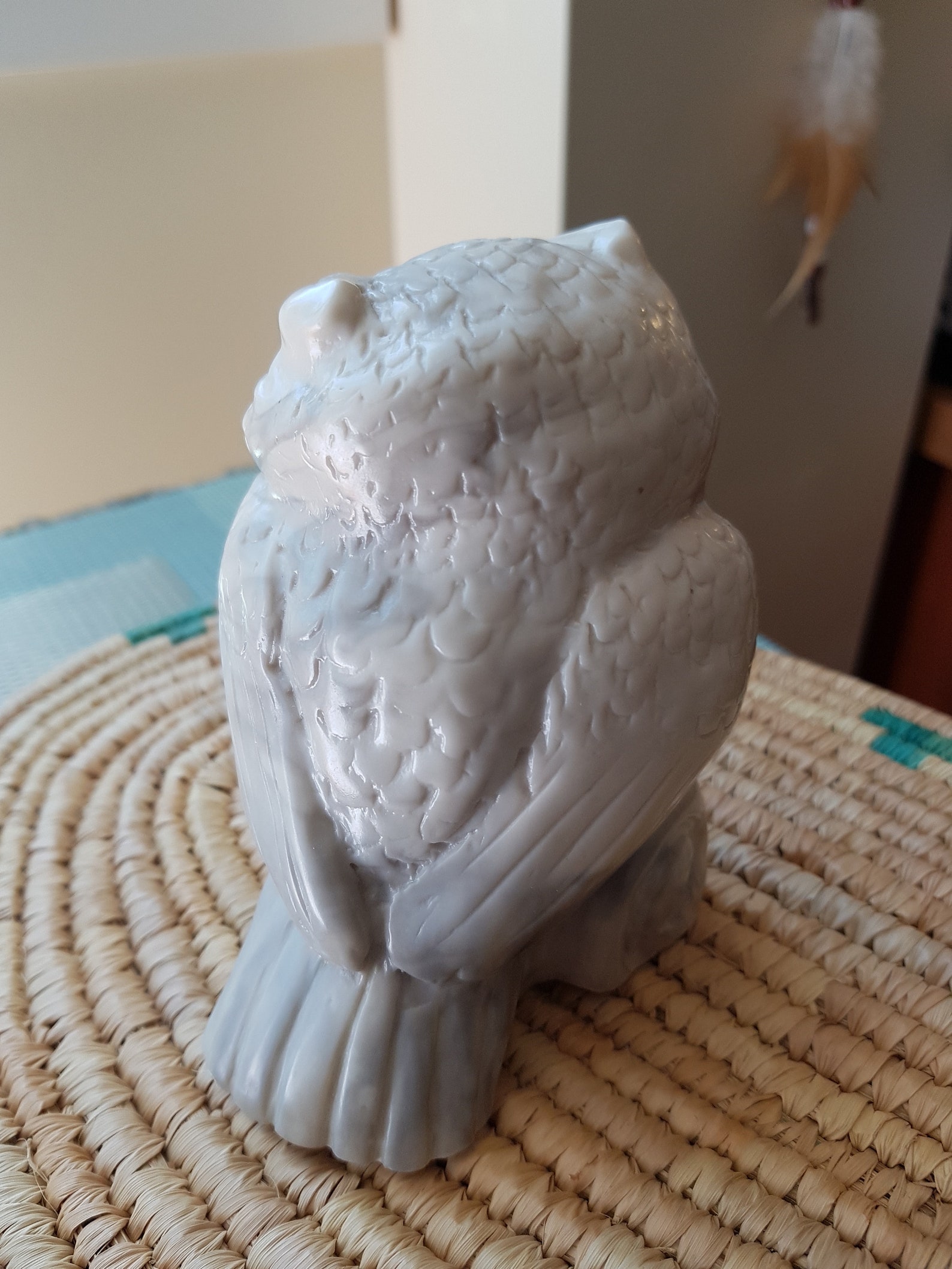 Vintage Pearlite Owl Statue Made in Canada. 4 x 3.5 Inches Etsy