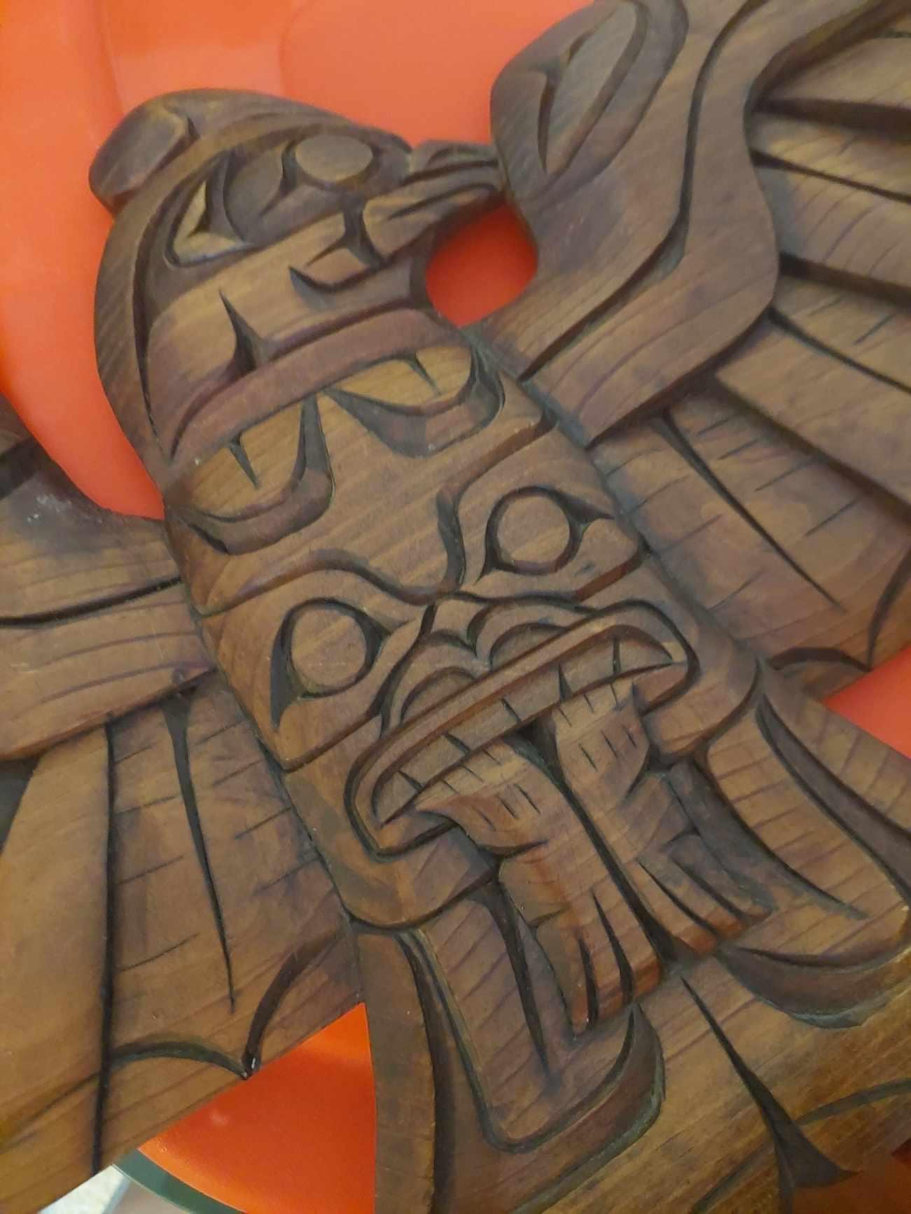29.5 Inches Large Vintage First Nations THUNDERBIRD and BEAR