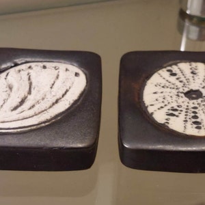 TWO Small Ocean Theme Pottery Wall Pieces