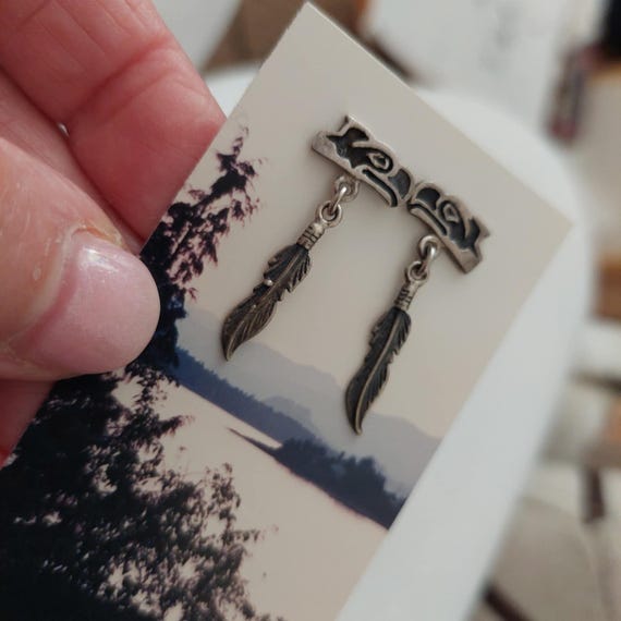 Silver EAGLE FEATHER Design First Nations Small S… - image 3