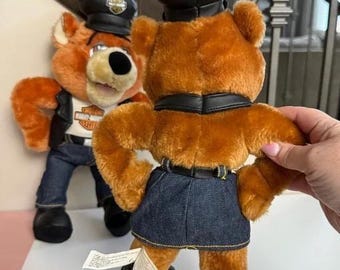 VINTAGE HARLEY DAVIDSON Bears Plush Toys His and Hers Boy and Girl