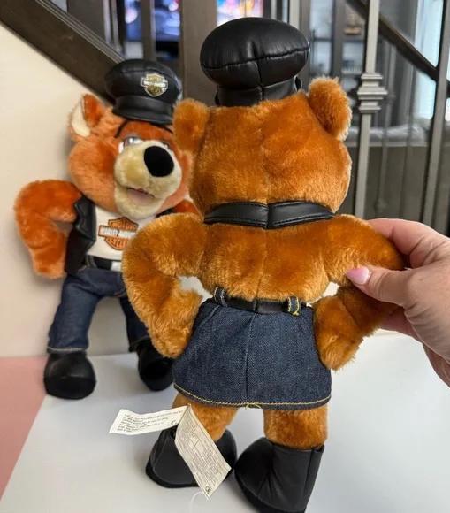 VINTAGE HARLEY DAVIDSON Bears Plush Toys His and Hers Boy and Girl