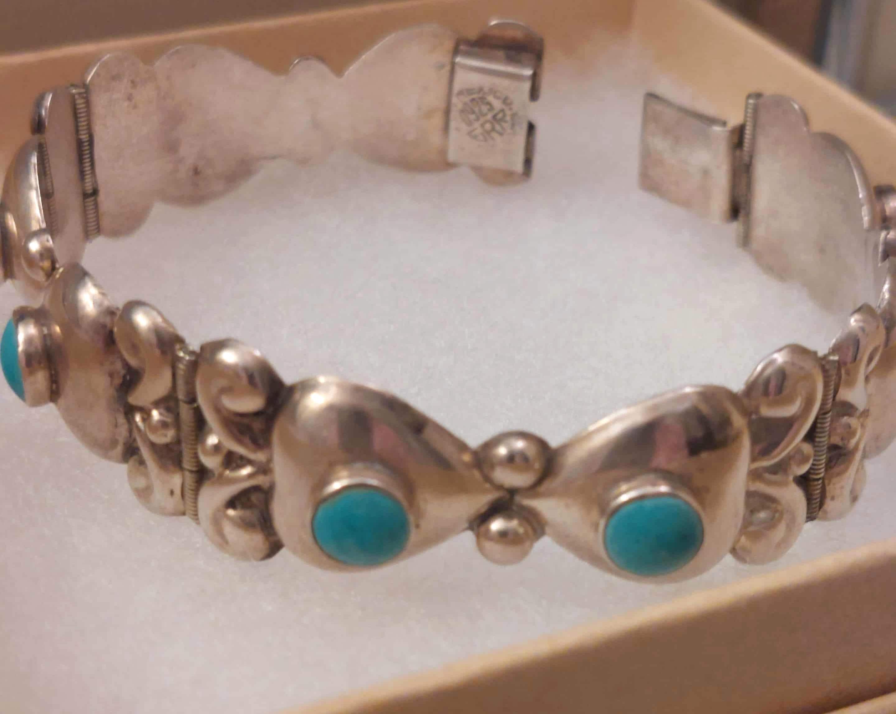 Silver Stamped Bracelet Mexican Vintage - Etsy
