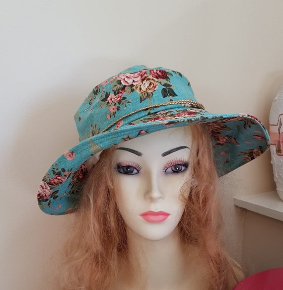 All Cotton Turquoise Sun Hat