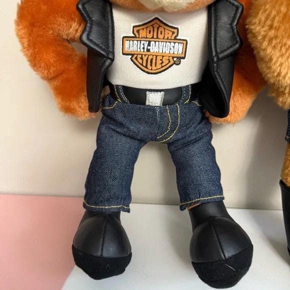 VINTAGE HARLEY DAVIDSON Bears Plush Toys His and Hers Boy and Girl