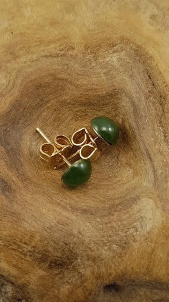 Authentic BC Jade Tiny  Stud Earrings ( Vintage )… - image 4