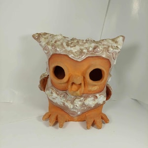 ONE MCM handgemaakte kleiuil, retro 1970, studioaardewerk