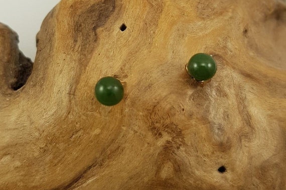 Authentic BC Jade Tiny  Stud Earrings ( Vintage )… - image 2