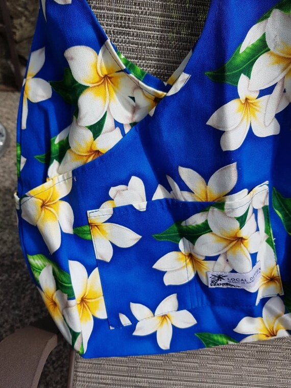 Hawaiian Cotton Plumeria Flower Material Handbag