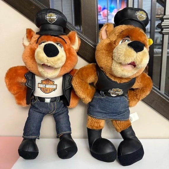 VINTAGE HARLEY DAVIDSON Bears Plush Toys His and Hers Boy and Girl