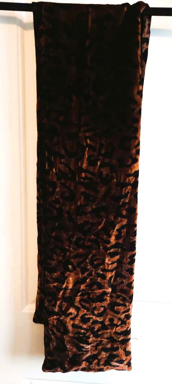 Animal Pattern Velvet Silk and Viscose Brown and … - image 8