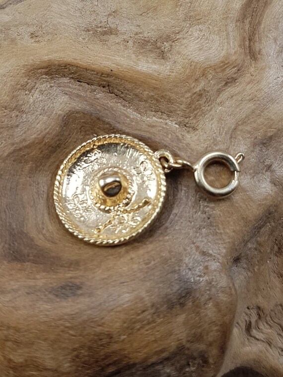 Vintage Mexican Hat Charm Gold Plated- Bracelet Ch
