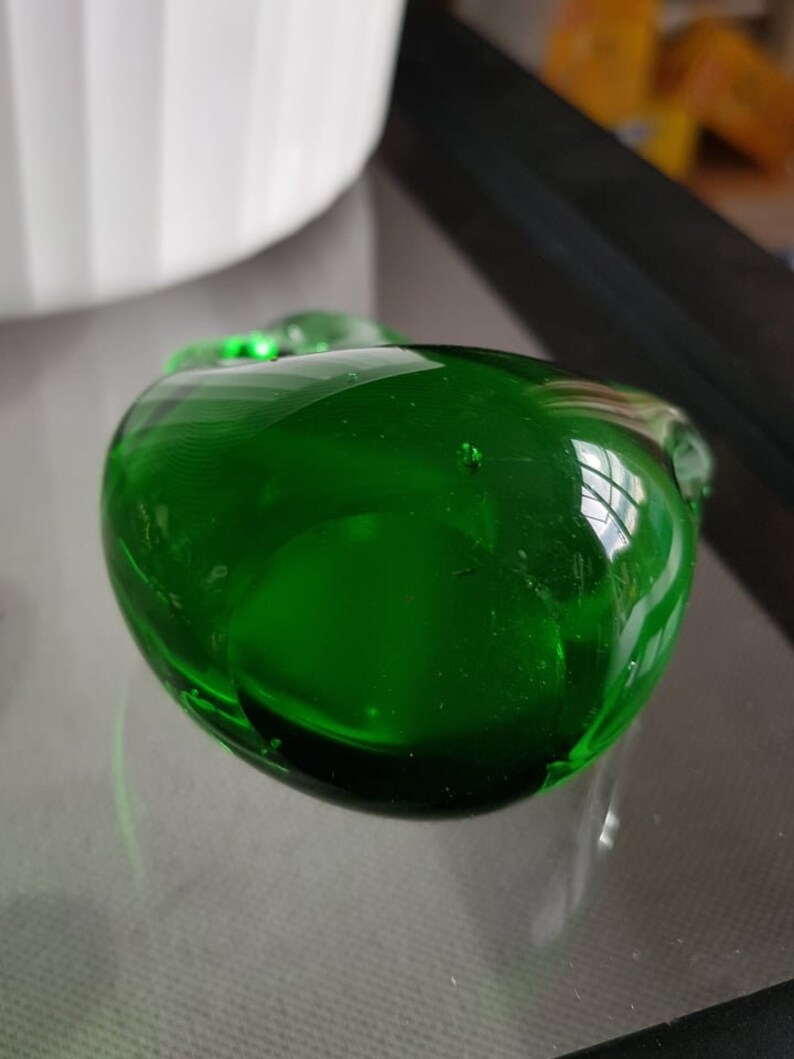 Vintage Murano Swan Green Glass Figurine
