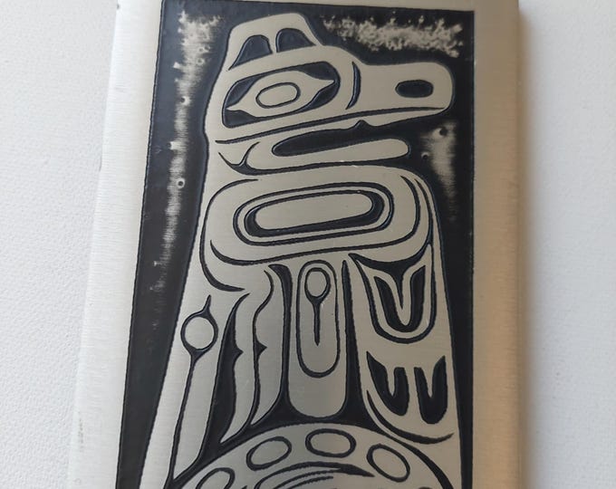 Vintage First Nations Aluminum Wall Plaque, WHALE and Thunderbird ...