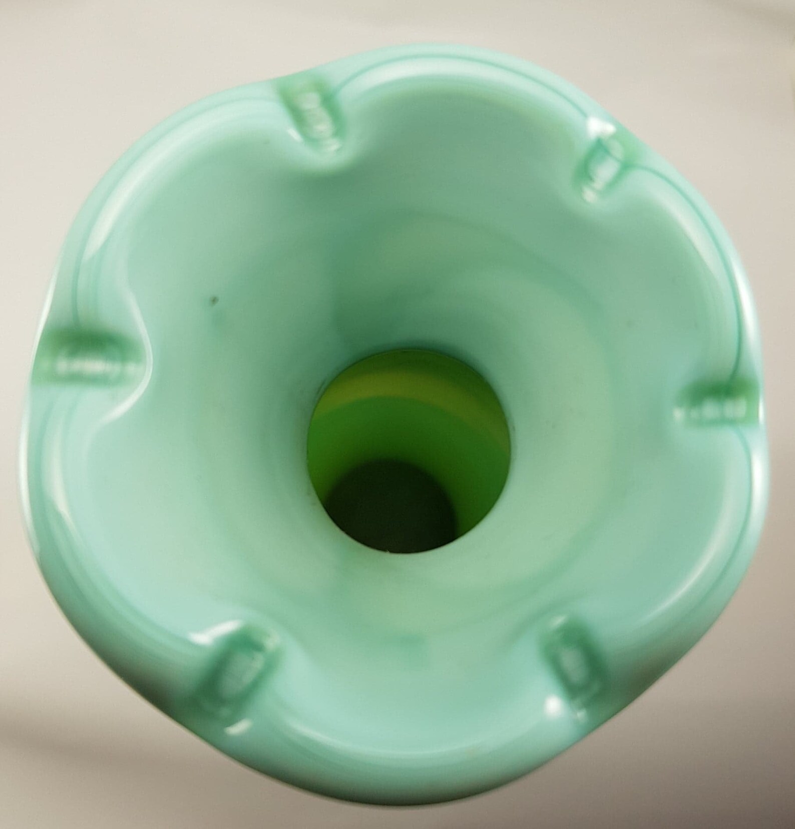 Fluted Jade Glass Collectible Vintage Vase Etsy