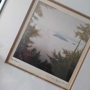 Vintage Peter Markgraf Canadian zeefdrukkunstenaar, gematteerde ingelijste kunst, Brits-Columbia, Canada