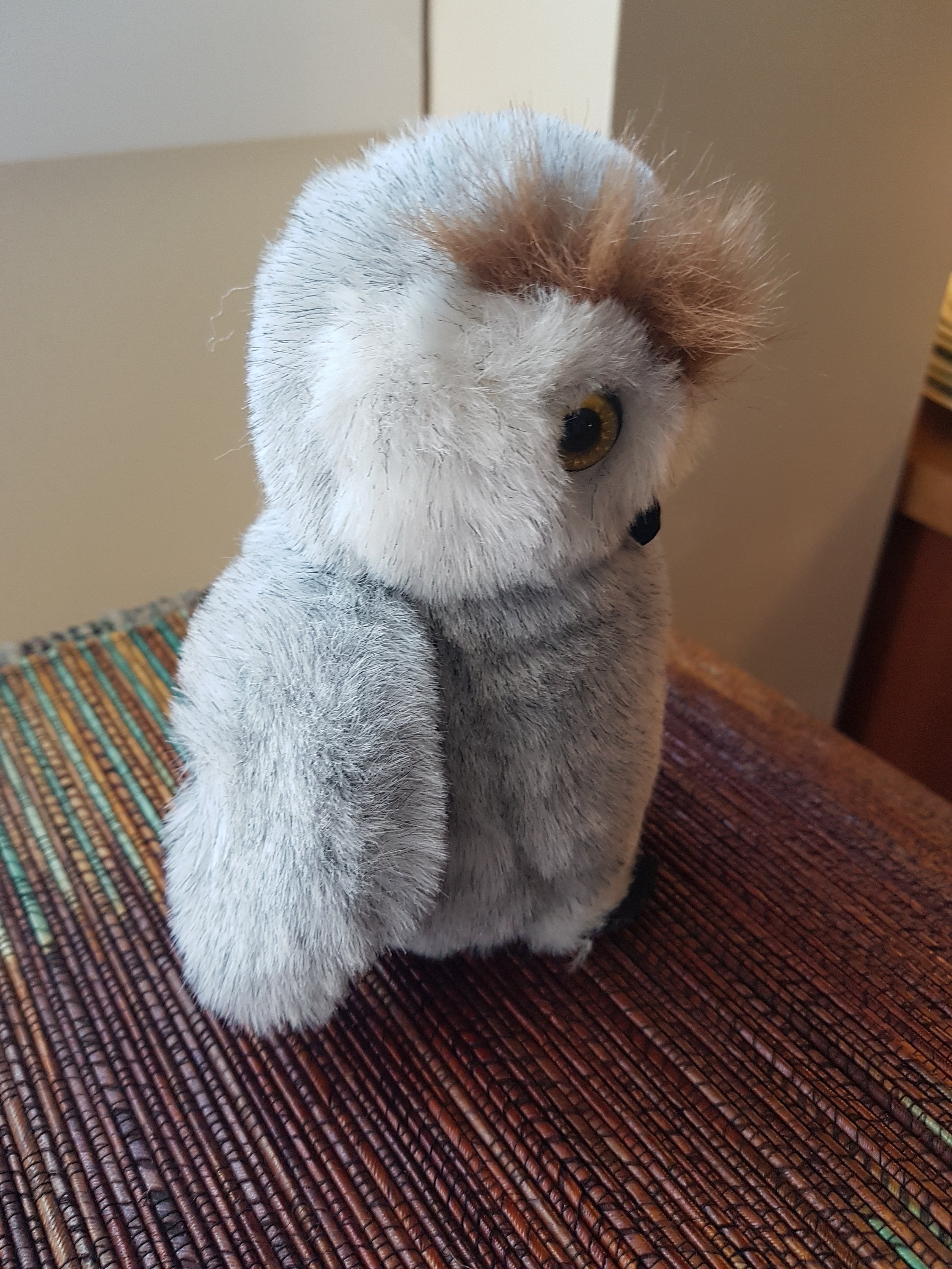 Vintage New Old Stock Snowy Owl Stuffed Animal Toy
