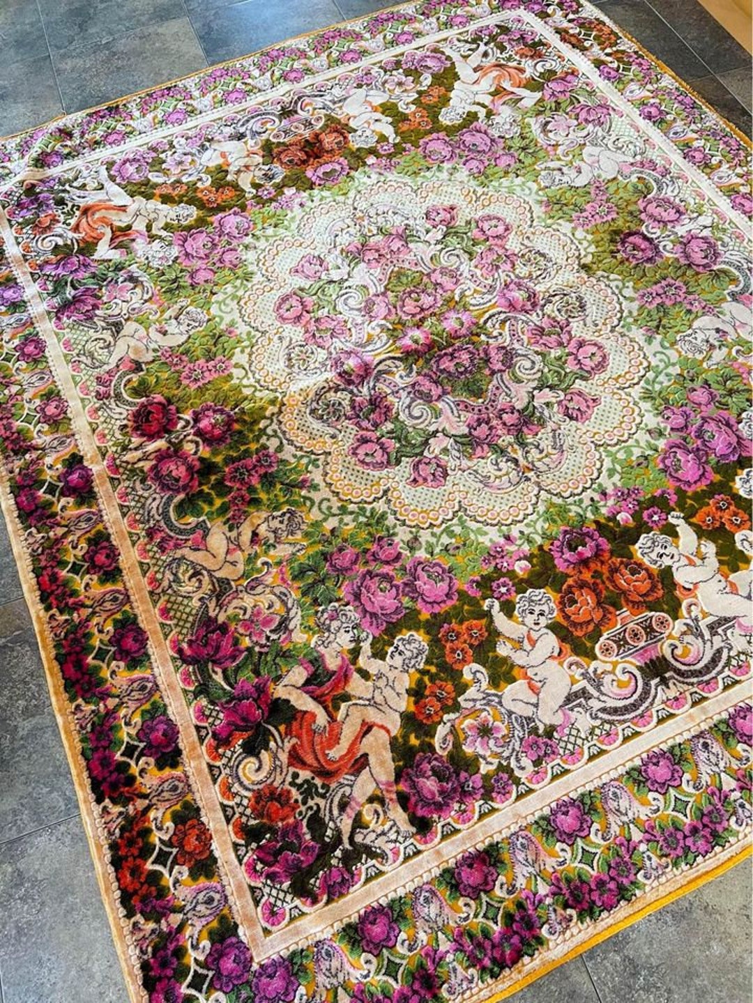 Vintage Italian Velvet Bedspread Vintage Velvet Blanket Etsy