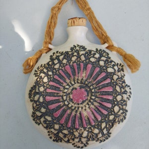 Vintage 70&#39;s Pottery Vessel Wall Hanging, Artisan Made