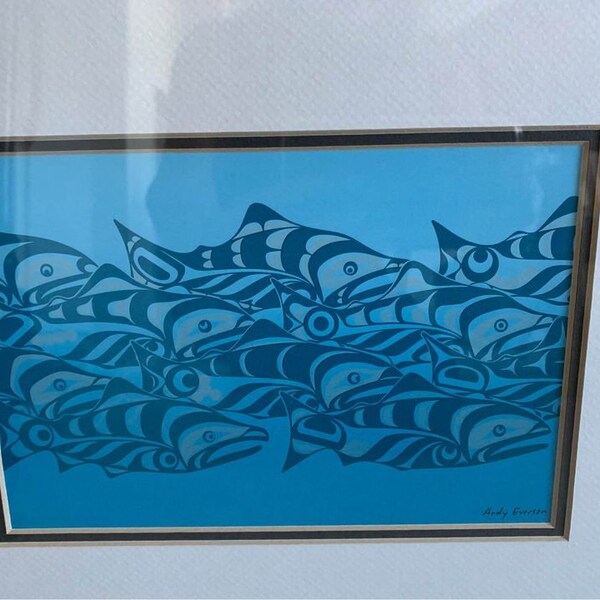 First Nations Andy Everson, Reunion, Salmon Framed Print