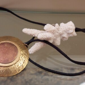 Artist Made Mixed Metal Pendant on Black Suede Leather Cord