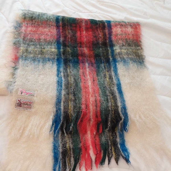 Vintage Hand Woven Mohair Glen Cree Scottish Shawl , Tagged