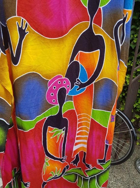 ON HOLD African Batik One Size Rayon Long Kimono D