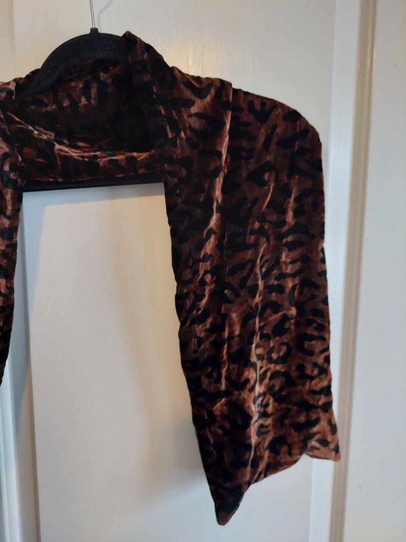 Animal Pattern Velvet Silk and Viscose Brown and … - image 2