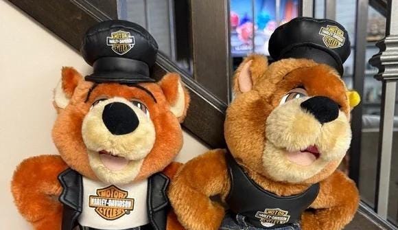 VINTAGE HARLEY DAVIDSON Bears Plush Toys His and Hers Boy and Girl