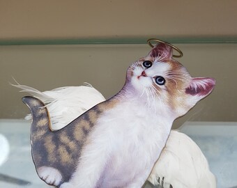 Porcelain Angel Cat Ornament, Signed - Etsy 日本