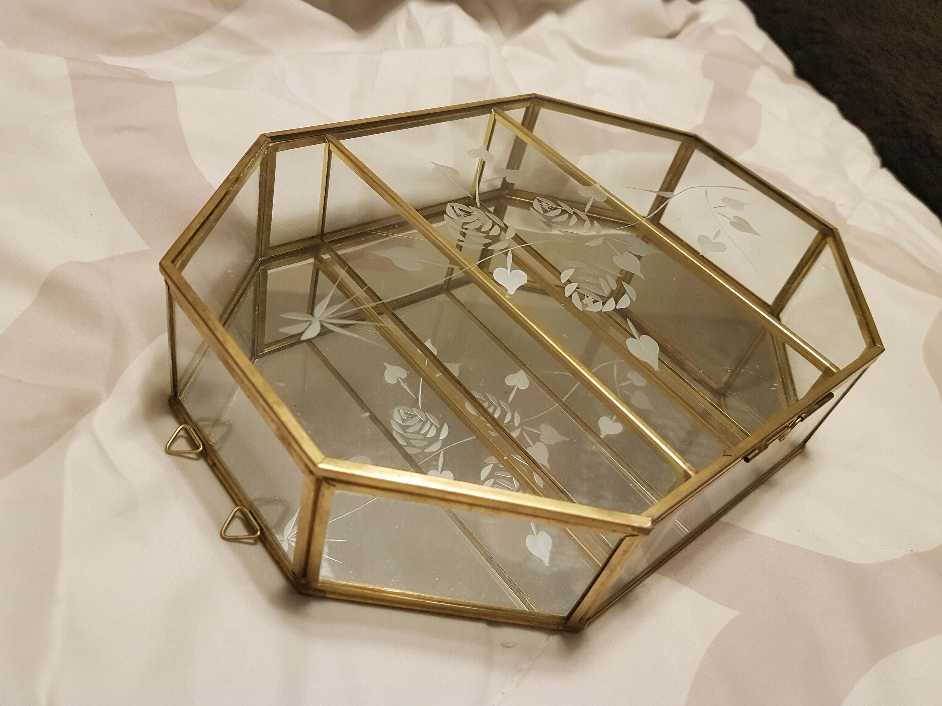 Vintage Messing und Glas Curio Schrank 10 Zoll Messing Trinket | Etsy