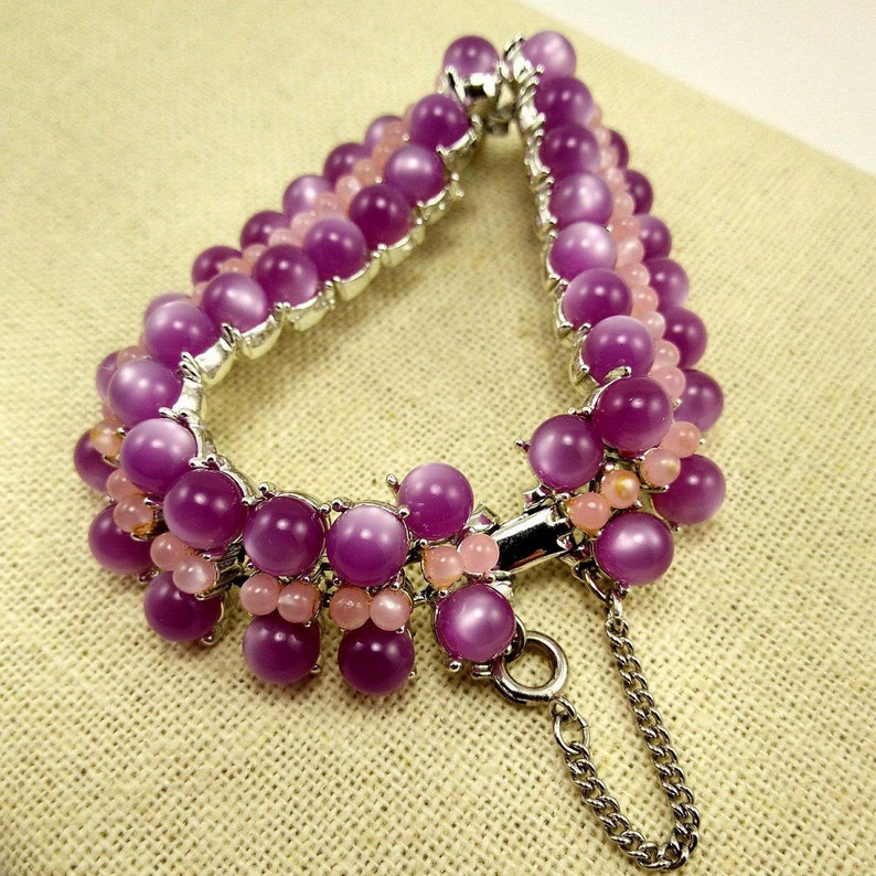 Vintage Purple Pink Moon Glow Link Bracelet - Etsy