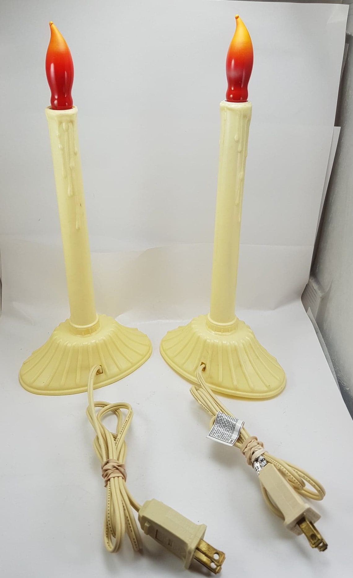 TWO Vintage 1960s Noma Single working Plastic Electric Candles Etsy