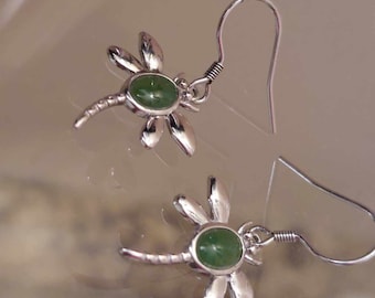BC Jade Vintage Sterling Silver Dragonfly Earrings