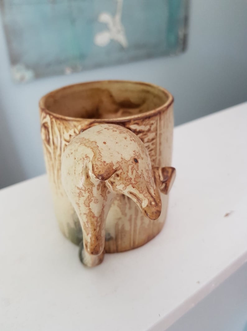 Comical Handmade Moose Ceramic Stoneware Mug