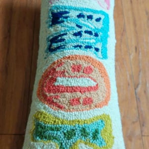 HOME Crewel Hand Embroidery Long Pillow