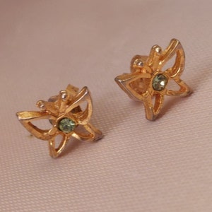 Small Vintage Gold Plated Butterfly Stud Earrings