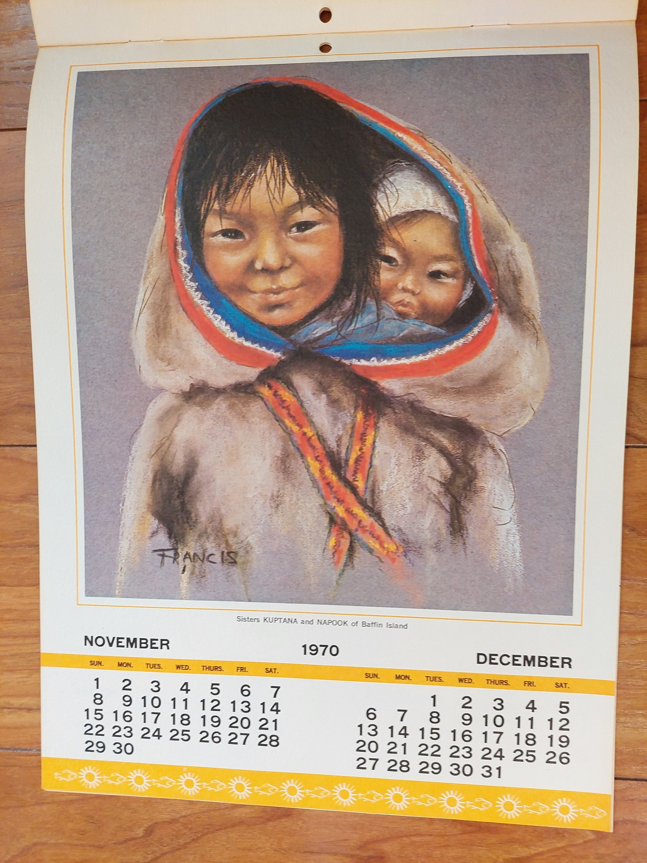 1970 Collectible Dorothy Francis Picture Vintage Calender