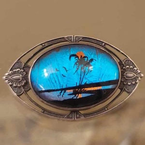 Vintage Art Deco Hoffman Sterling Silver Butterfly Wing Brooch, Stamped