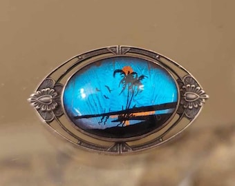 Vintage Art Deco Hoffman Sterling Silver Butterfly Wing Brooch