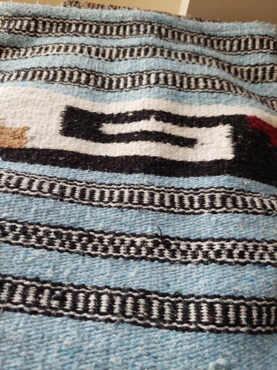 Vintage Aztec Wool Hand Made Shoulder Purse, Lined - image 4